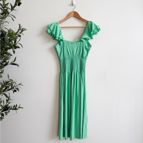 NATION LTD • Brittini Smocked Waist Midi Dress in Katydid - Picture 8 of 14